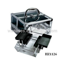 acrylic makeup organizer with 4 trays inside